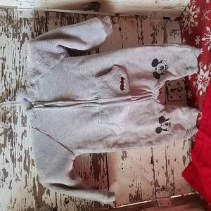 Disney Baby Mickey Mouse Grey Fleece Sleeper